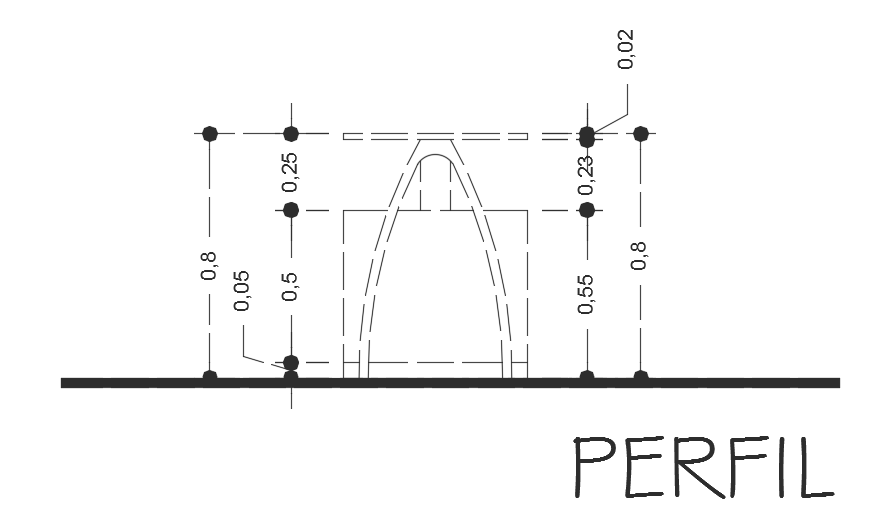 Perfil View of 1500x600mm Office Cupboard 2D CAD Drawing