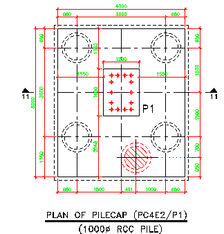 The pile cap section details are given in this AutoCAD DWG file. Download the 2D CAD DWG file now.