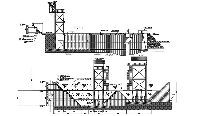 The pile foundation for the tower 2D AutoCAD drawing is given in this file