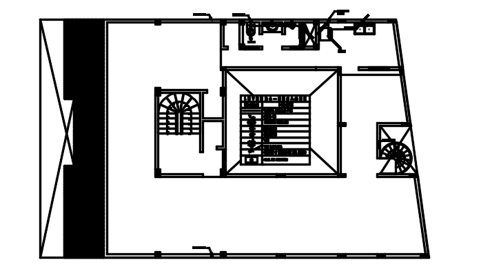 The plumbing layout of the 12x19m third floor house plan 2D AutoCAD drawing