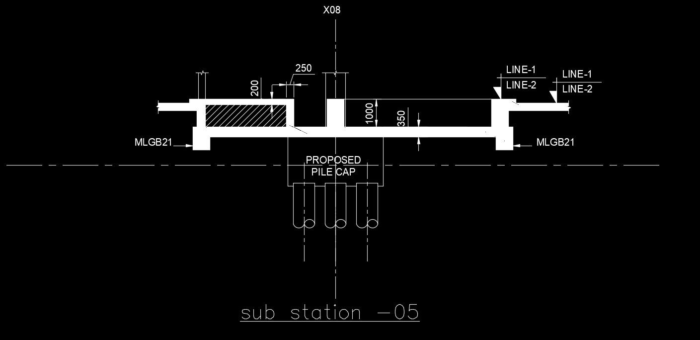 The proposed pile cap substation AutoCAD drawing file