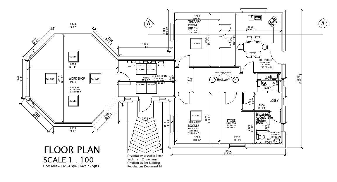 Therapy Center Layout Plan DWG AutoCAD File with Detailed Room Design