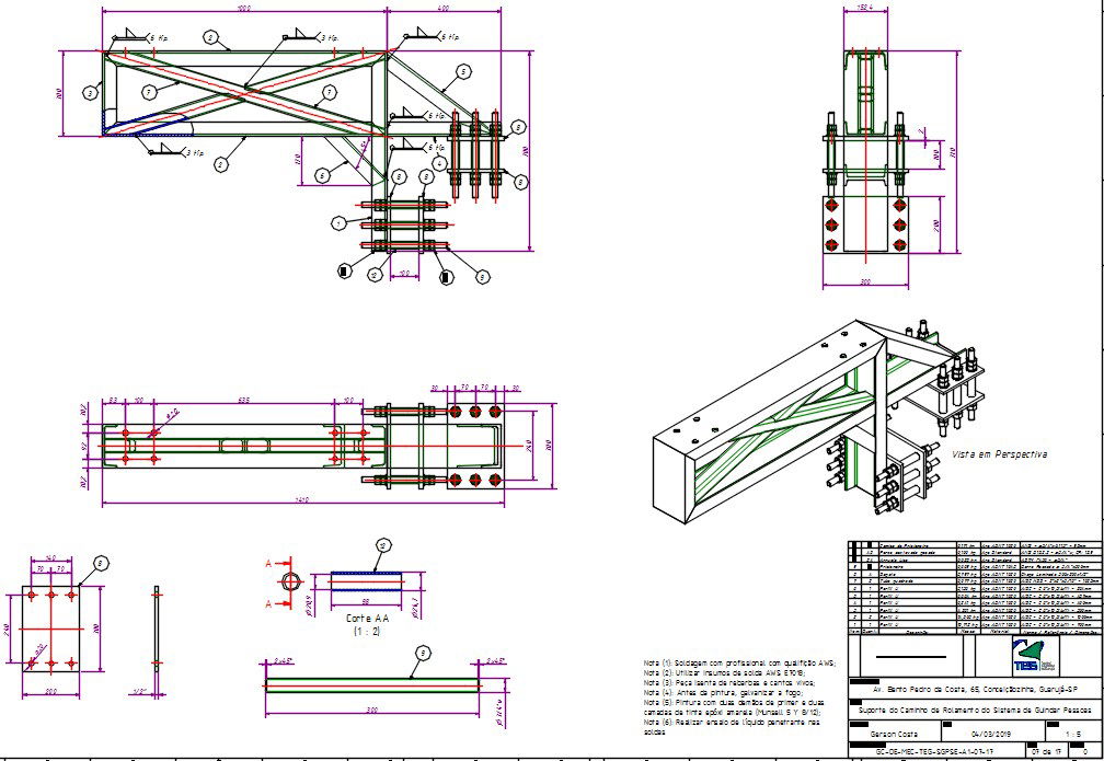The rental car people hoist system rolling path support drawing
