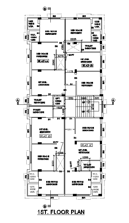 The residential building floor plan is given in this cad file. Download this cad file now.