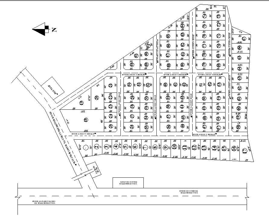 The residential site layout is given in this AutoCAD DWG file. Download the free AutoCAD DWG file now.