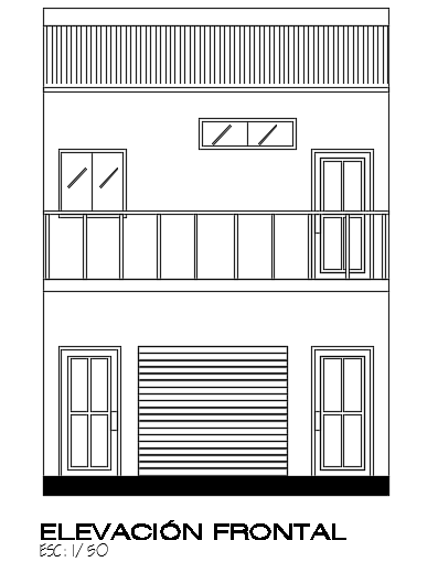 The right elevation view of the 25x6m house building