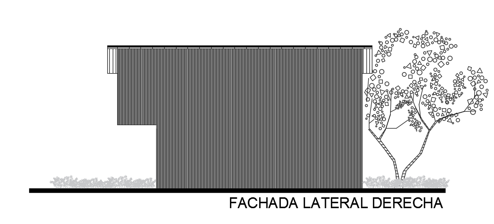 The right side elevation view of the 10x9m two story architecture houses building