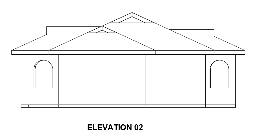 The right side elevation view of the 11x9m architecture 3bhk house building