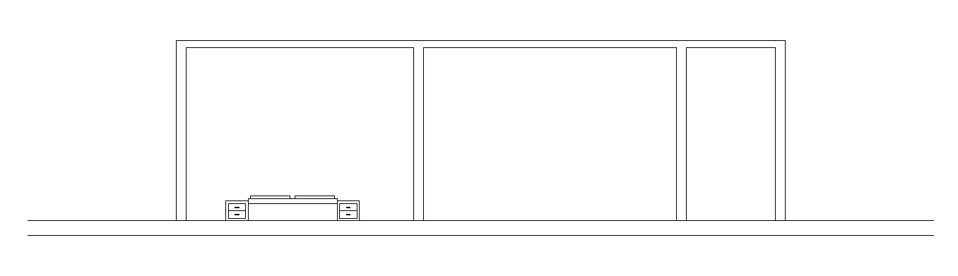 The right side elevation view of the 14x8m 1BHK house is given in this AutoCAD drawing model. Download now.