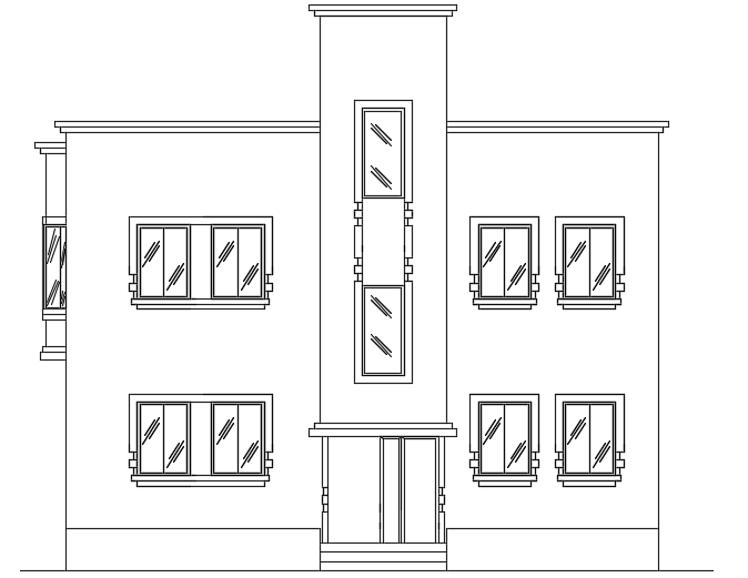 The right side elevation view of the 16x10m architecture villa building cad drawing