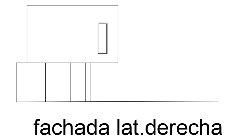 The right side elevation view of the 16x6m house building