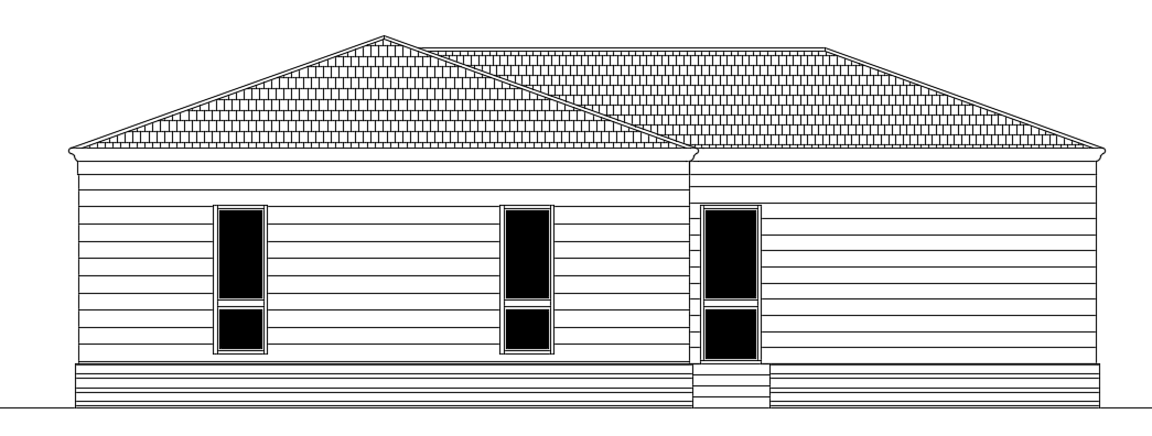 The right side elevation view of the 22x6m home building