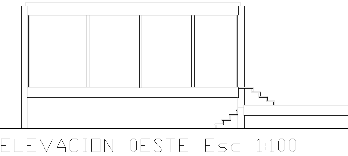 The right side elevation view of the 24x15m house building AutoCAD drawing
