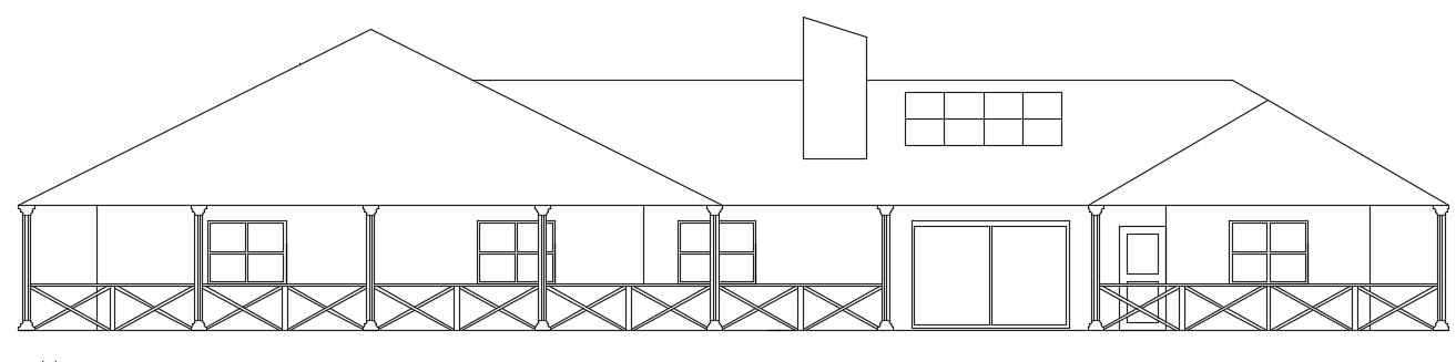 The right side elevation view of the 24x16m single story house building