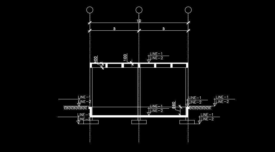 The right side section view of the 10x16m plan is are given in this AutoCAD drawing model.