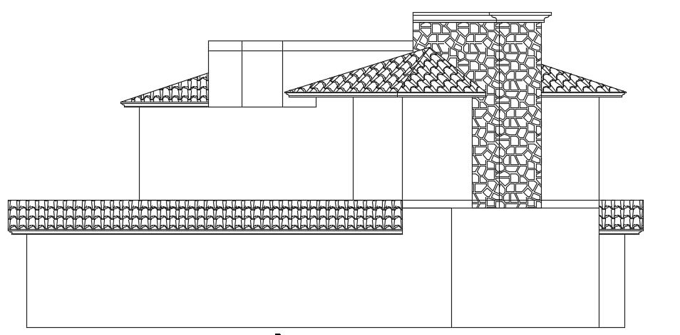 The right side view of the 19x10m house building