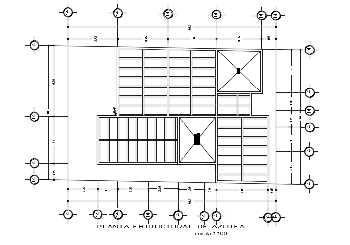 The roof covering detail of the 10x16m house plan diagram