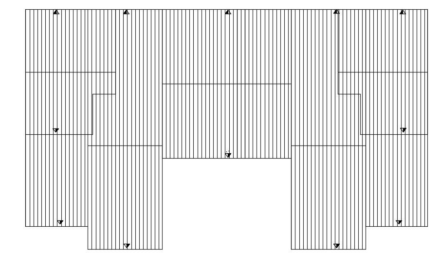 The roof covering layout of the 7x12m twin house plan