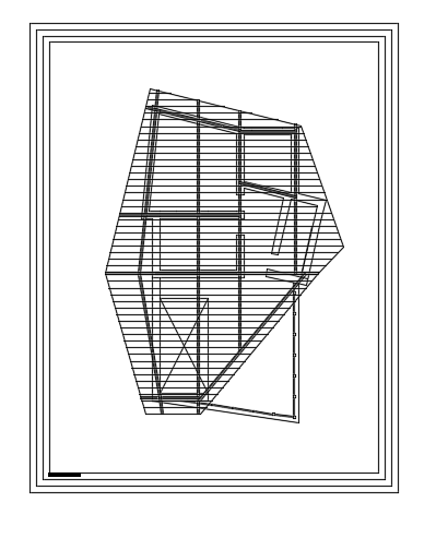 The roof framing plan of the 7x14m architecture double story duplex house pla