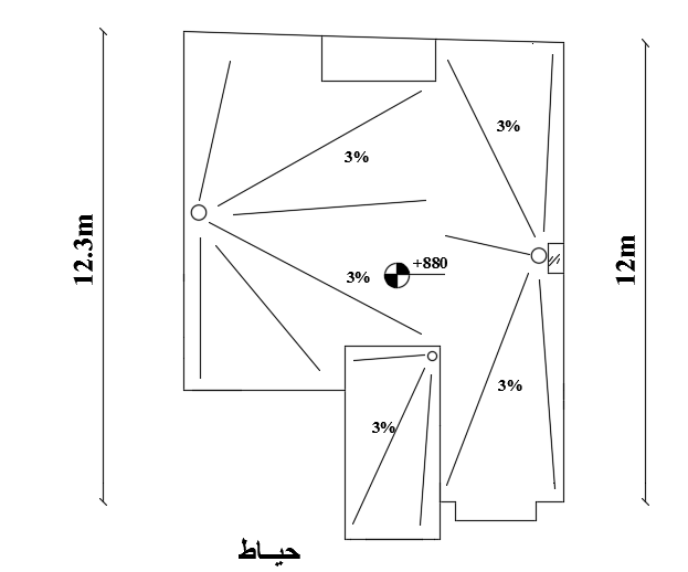The roof layout of the 10x12m house plan AutoCAD model