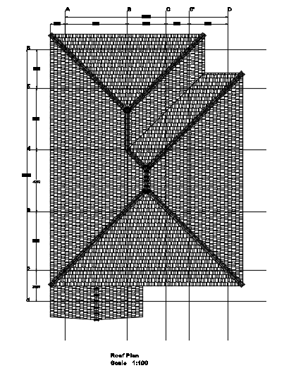 The roof layout of the 10x17m house plan is given