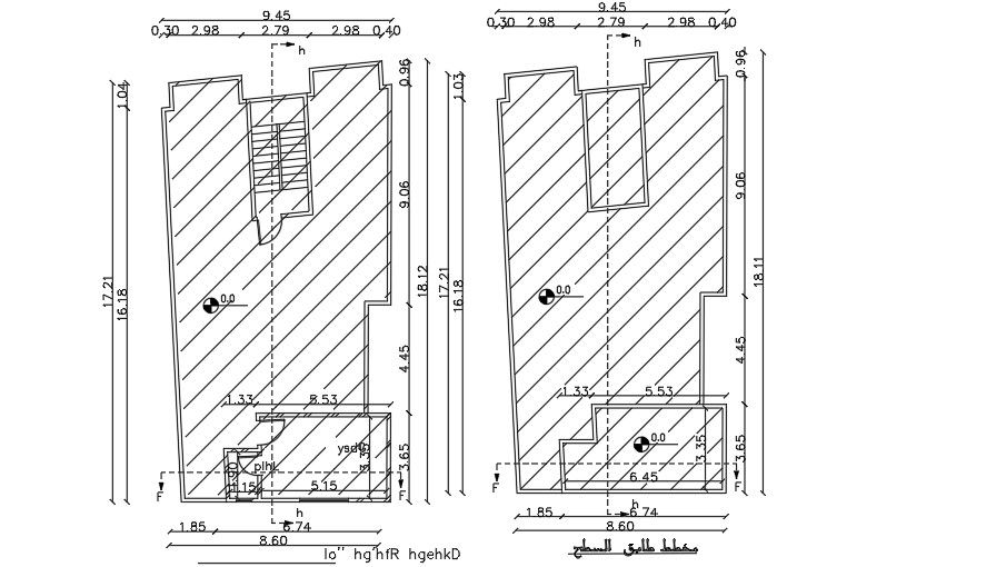 The roof layout of the 10x18m house plan drawing