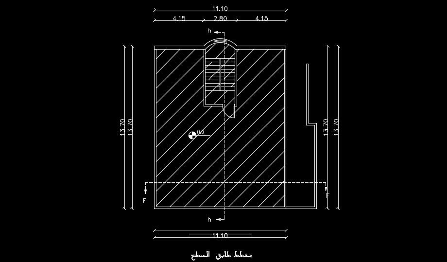 The roof layout of the 11x14m house plan