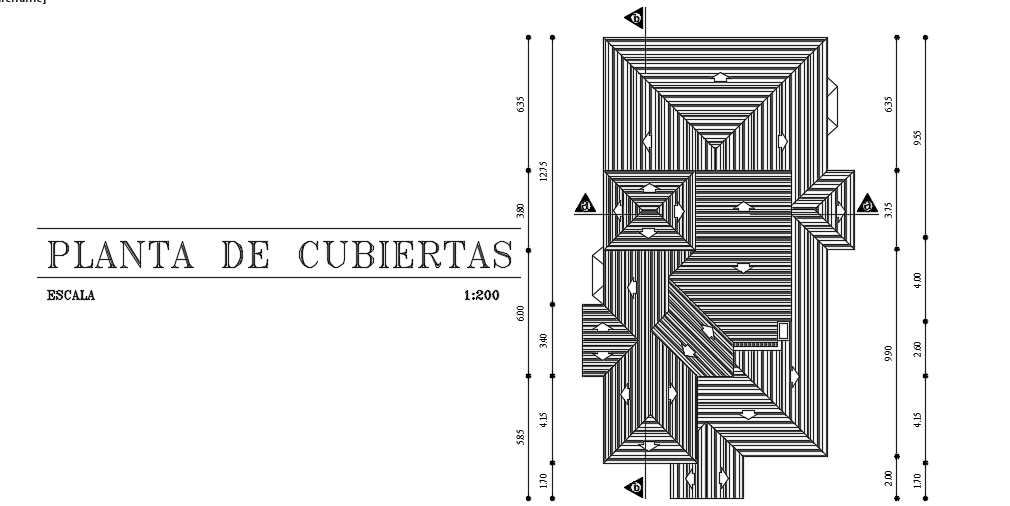 The roof layout of the 11x24m house plan drawing