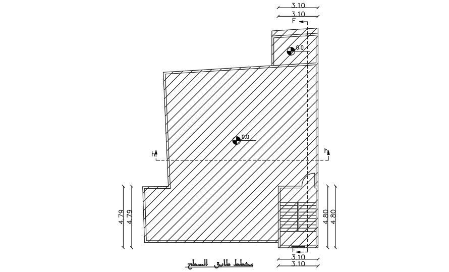 The roof layout of the 12x12m house plan drawing download now