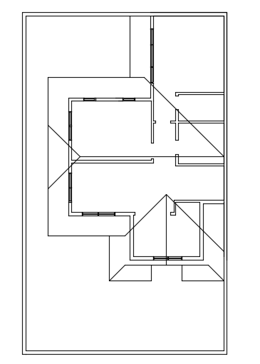 The roof layout of the 12x20m residential plan AutoCAD drawing