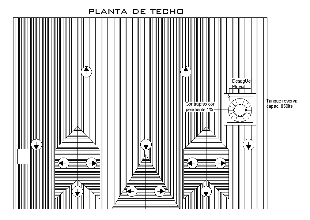 The roof layout of the 12x9m residential architecture house plan CAD drawing