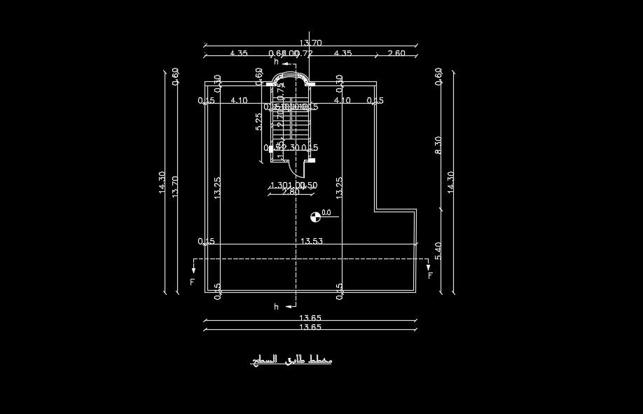 The roof layout of the 14x14m house plan