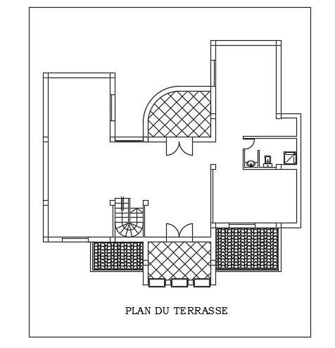 The roof layout of the 14x15m duplex villa plan is given in this file