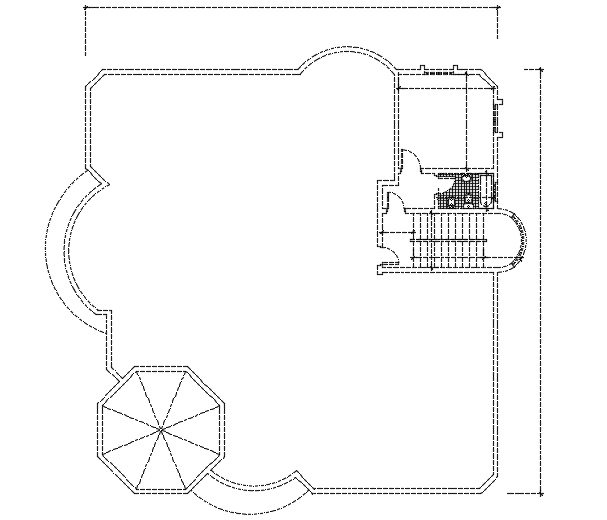 The roof layout of the 15x15m bungalow house plan