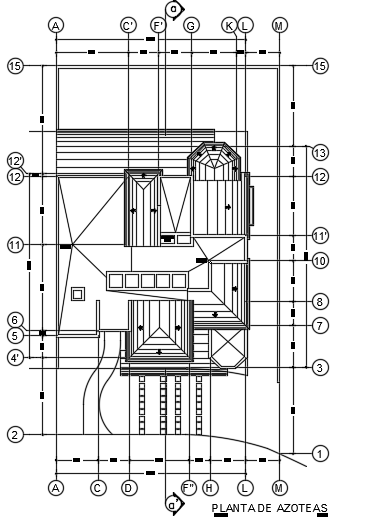 The roof layout of the 15x28m house plan is given in this file