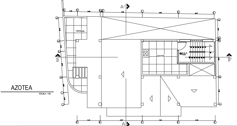The roof layout of the 16x10m clinic cum house plan is given in this file