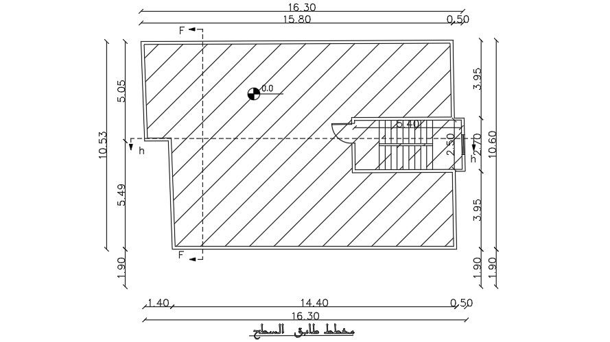 The roof layout of the 16x10m house plan