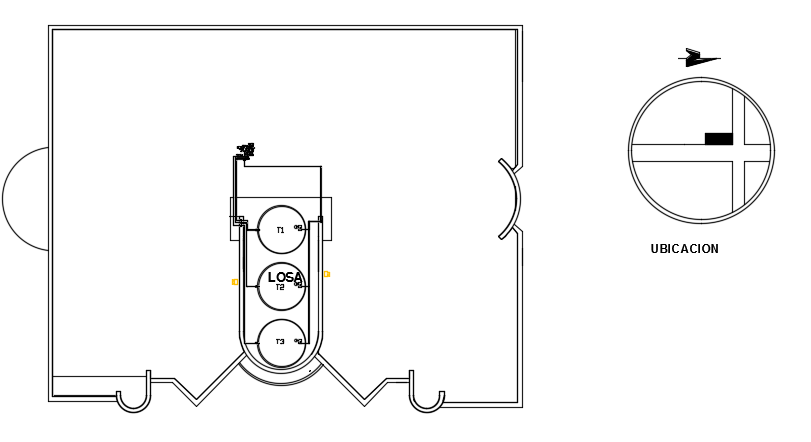 The roof layout of the 16x12m hotel plan is given in this CAD model
