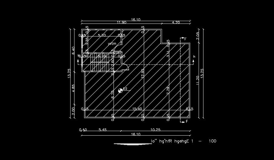 The roof layout of the 16x13m house plan