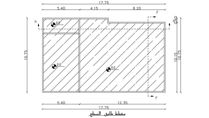 The roof layout of the 17x10 Meter home plan drawing