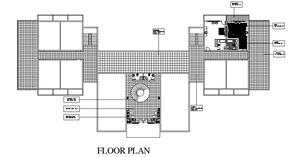 The roof layout of the 181’x80’ paying guest room plan