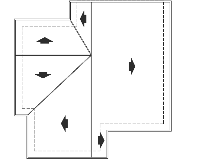 The roof layout of the 18x16m house plan AutoCAD model is given in this file