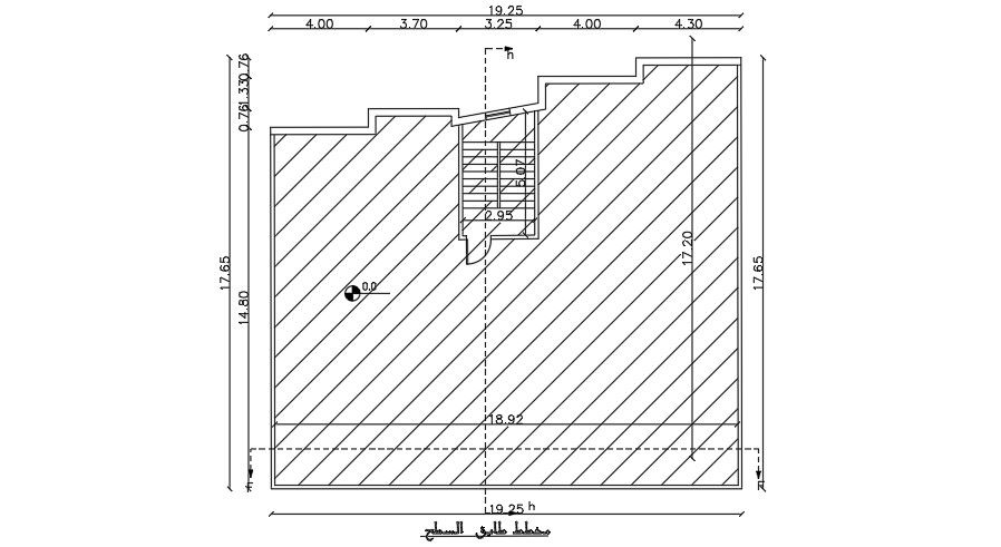 The roof layout of the 19x18m house plan