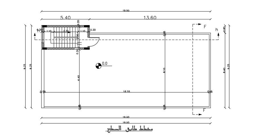 The roof layout of the 20x9m house plan drawing