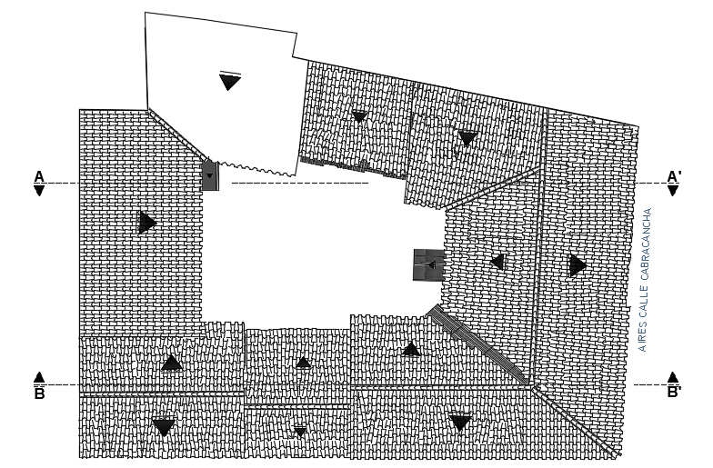 The roof layout of the 22x18m faculty guest house plan