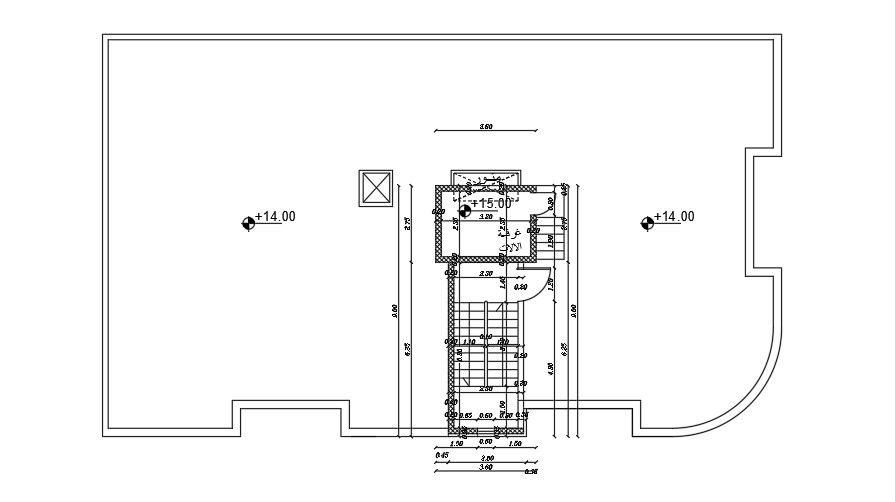 The roof layout of the 24x14 Meter architecture Apartment plan