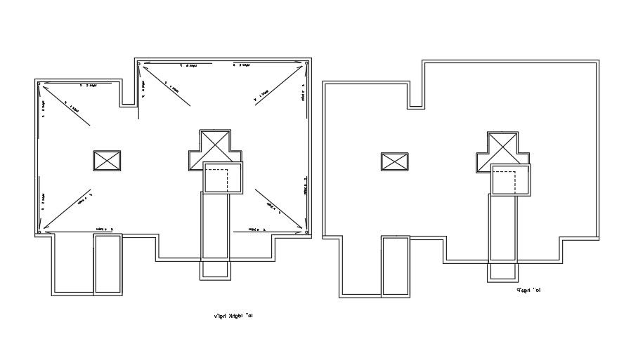 The roof layout of the 25x21m house plan drawing