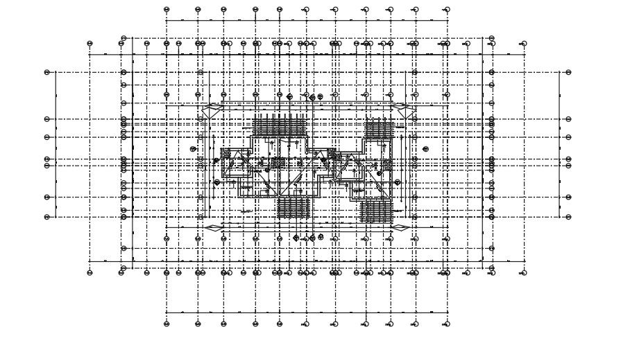 The roof layout of the 26x19m row house plan drawing is given