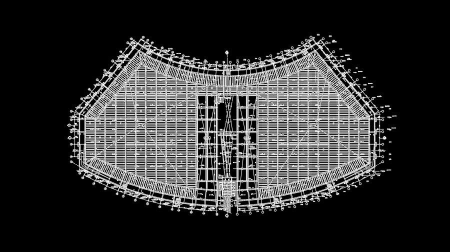 The roof layout of the 274x140m industrial plan