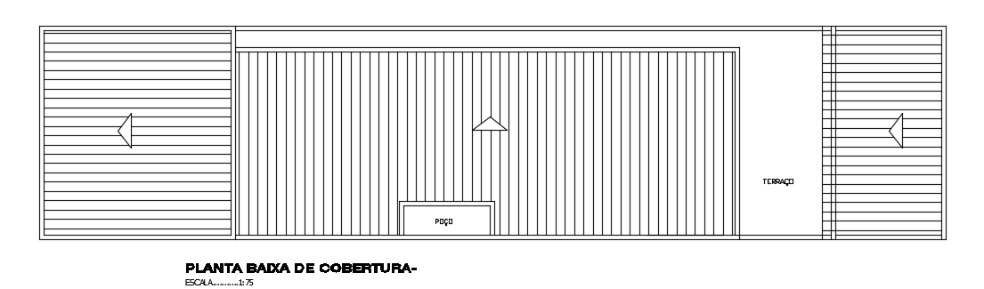 The roof layout of the 31x8m bungalow plan CAD drawing